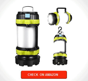 APLUSTE LED Camping Lantern, Rechargeable Portable Lantern Flashlight, 3600mAh Power Bank, Two Way Hook of Hanging, Perfect for Hurricane, Emergency Light)