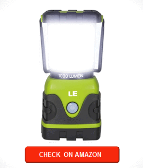 LE LED Camping Lantern, Battery Powered LED with 1000LM, 4 Light Modes, Waterproof Tent Light, Perfect Lantern Flashlight for Hurricane, Emergency, Survival Kits