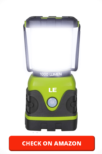 LE LED Camping Lantern, Battery Powered LED with 1000LM, 4 Light Modes, Waterproof Tent Light, Perfect Lantern Flashlight for Hurricane, Emergency, Survival Kits, Hiking, Fishing, Home and More
