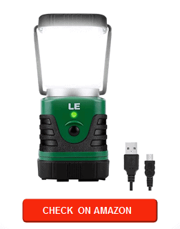 LE LED Camping Lantern Rechargeable, 1000LM, 4 Light Modes, 4400mAh Power Bank, IP44 Waterproof, Perfect Lantern Flashlight for Hurricane Emergency, Hiking