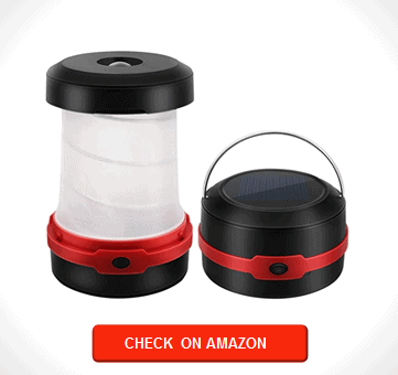 Vozada Camping Lantern Collapsible LED Light Flashlight with Rechargeable Battery (via Solar or USB) Portable for Outdoor Hiking Backpacking Tent Emergencies