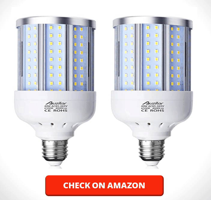 40W LED Corn Light Bulb Corn Lamp (280W Equivalent 6500K) Cool Daylight White Corn LED Bulb E26 E27 Medium Base for Indoor Garage Factory Warehouse Backyard 85V-265V (2Pack)