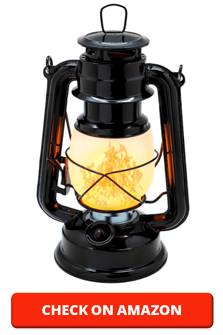 YAKii Flame Effect Vintage Style 17-LED Metal Oil Lamp,Hurricane Lantern