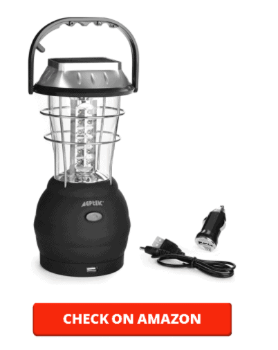 AGPTEK Solar Lantern, 5 Mode Hand Crank Dynamo 36 LED Rechargeable Camping Lantern Emergency Light, Ultra Bright LED Lantern - Car Charge - Camping Gear for Hiking Emergencies Hurricane Outages