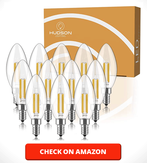 Dimmable E12 LED Candelabra Bulb Set - 4W, 40W Equivalent - 2700K Warm White - Small Base Candle Lightbulb for Chandelier, Ceiling Fan, Sconce, Desk Lamp or Porch Lights - Pack of 12