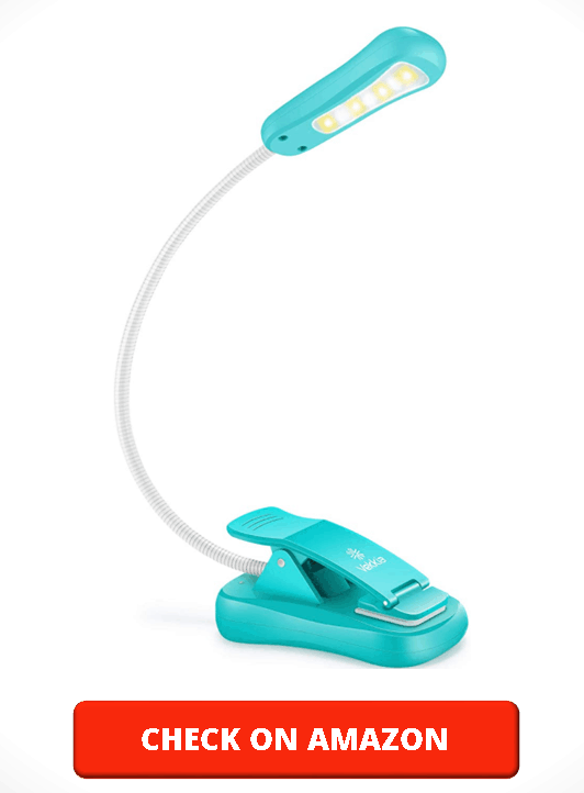 Vekkia LuminoLite Rechargeable Book Light, 3 Colortemperature 3 Brightness, Reading Lights for Reading in Bed. Up to 70 Hours Lighting. Perfect Gift for Bookworms, Kids & Travel. Turquoise