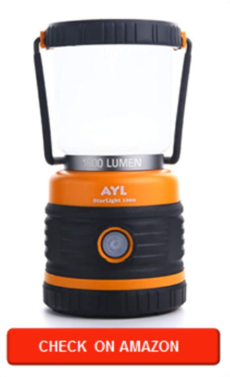 AYL LED Camping Lantern Rechargeable, 1800LM, 4 Light Modes, 4400mAh Power Bank, IP44 Waterproof, Perfect Lantern Flashlight for Hurricane, Emergency, Power Outages, Home and More, USB Cable Included